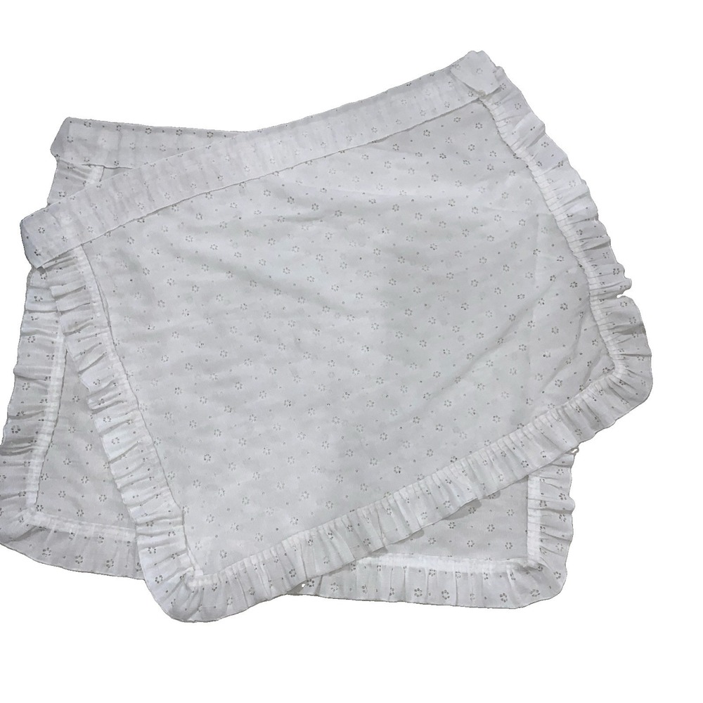Vintage White Eyelet Lace Curtains 22x27